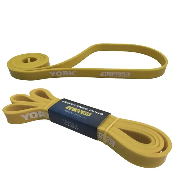 Резинка для фитнеса York 15-25кг – 2080x22x4,5 мм, желтый купить недорого в Украине, фото 6