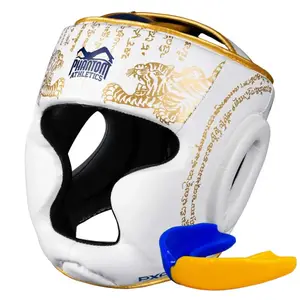 Боксерский шлем Phantom Muay Thai Full Face White Gold Full Face White Gold купить