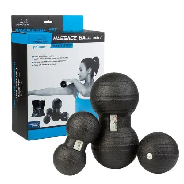 Набор массажных мячиков PowerPlay 4007 EPP Massage Ball Черные (3 шт.) купить
