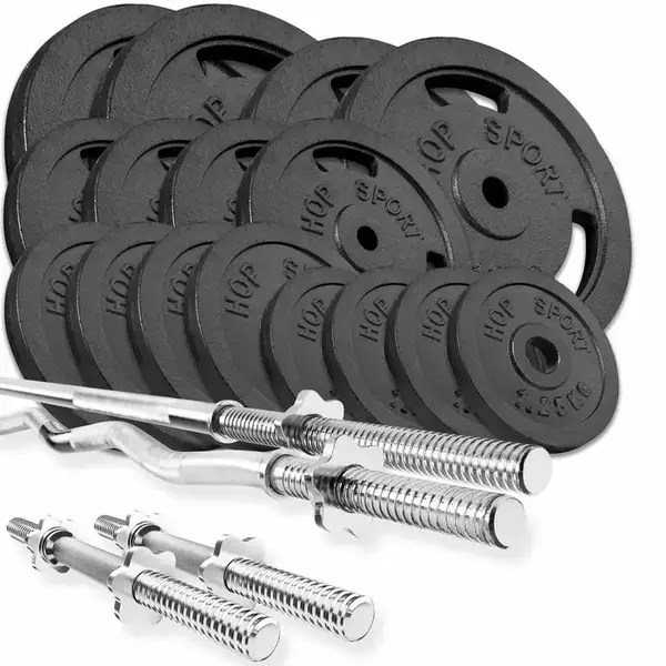 Набор STRONG 119 кг с прямым, W-образным и гантельными грифами. купить