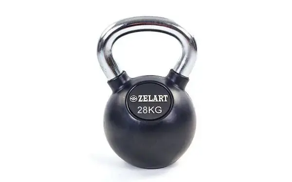 Гиря обрезиненная с хромированной ручкой 28кг ТА-5162-28 купить