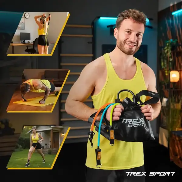 Набор резинок с эспандерами 4,6-22,8 кг Trex Sport TX-050TSV черный купить недорого в Украине, фото 5
