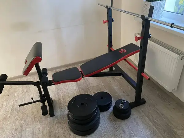 Скамейка для жима ReadMeBlack + штанга 75 кг с гантелями 2х20 кг RN-Sport купить недорого в Украине, фото 3