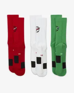 Шкарпетки Nike U NK CREW EVERYDAY BBALL 3PR білий, зелений, червоний Уні 38-42 купити