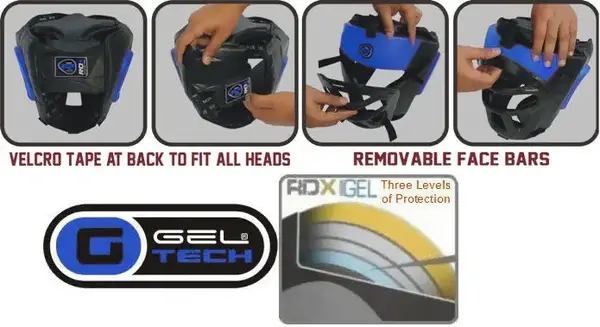 Боксерський шолом тренувальний RDX Guard Blue S | Обхват голови <54 см купити недорого в Україні, фото 5