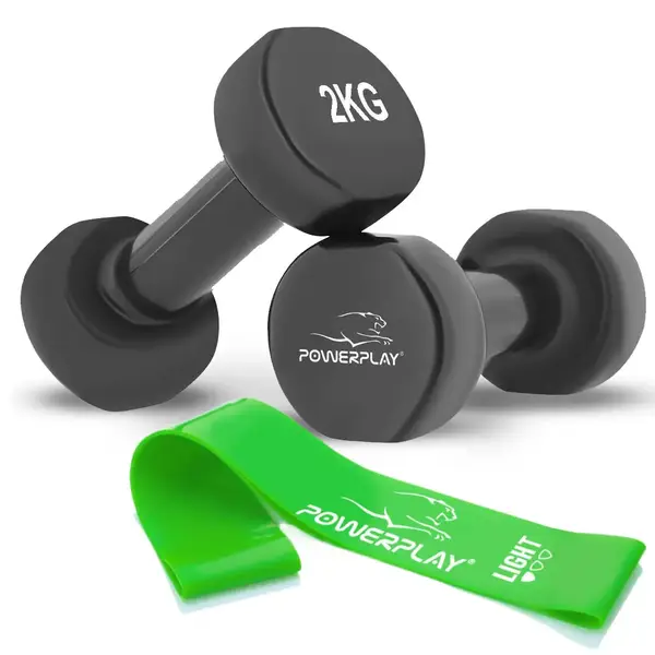 Гантели виниловые PowerPlay 4125 Achilles 2*2 кг. Черные (пара - 2шт.) купить