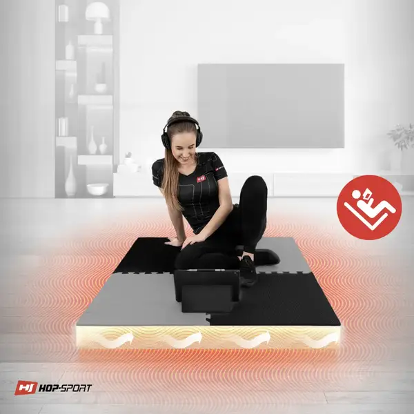 Мат-пазл Hop-Sport EVA 2см HS-A020PM - 4 частини чорно-сірий купити недорого в Україні, фото 10