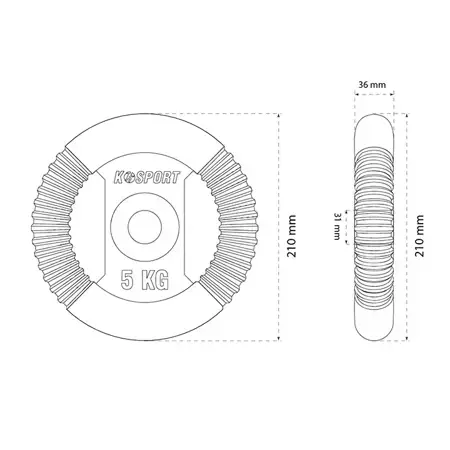 Диск чугунный K-SPORT KETTEL 5 кг купить недорого в Украине, фото 4