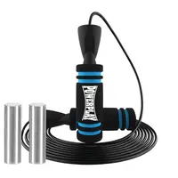 Скакалка швидкісна PowerPlay 4212 X ROPE з обтяжувачами Чорно/Синя (120г*2) 3м. купити