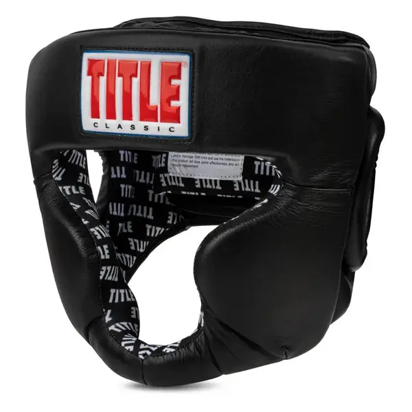 Боксерский шлем TITLE Classic Full Coverage Training Headgear 2.0 Black L (капа в комплекте) купить