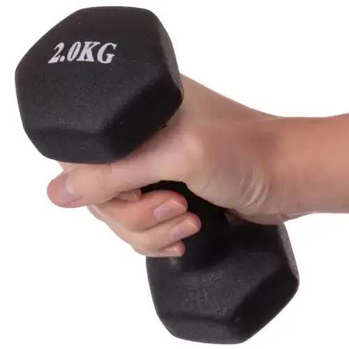 Гантель для фитнеса с неопреновым покрытием Generation Fitness FF51D4A-2kg (черный) купить недорого в Украине, фото 2