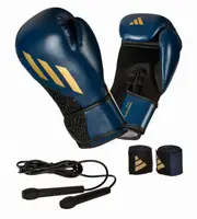Боксерский набор Adidas (перчатки, бинты, скакалка) синий | 12 унций | Adidas ADIKITW купить