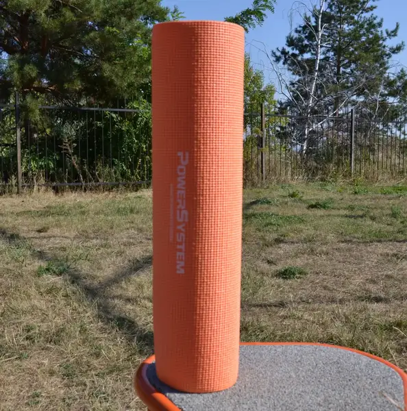 Килимок для йоги та фітнесу Power System PS-4014 PVC Fitness-Yoga Mat Orange (173x61x0.6) купити недорого в Україні, фото 6
