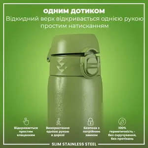 Бутылка для воды металлическая ION8 600 мл. Stainless Steel, Khaki Green купить