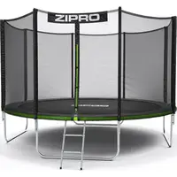 Батут Zipro Jump Pro с наружной сеткой 12 футов 374 см черно-зеленый купить