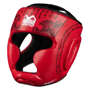 Боксерский шлем Phantom Muay Thai Full Face Red (капа в подарок) купить