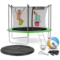 Батут Hop-Sport 10ft (305см) зеленый с внутренней сеткой купить