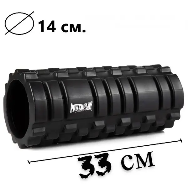Масажний ролик (роллер) PowerPlay 4025 Massage Roller Чорний (33x14см.) купити недорого в Україні, фото 10