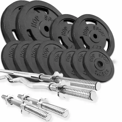 Набор STRONG 66 кг с прямым, W-образным и гантельными грифами. купить