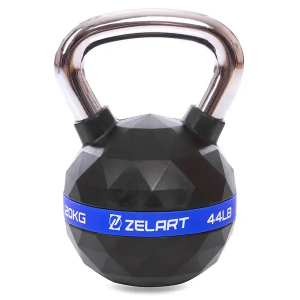 Гиря PU с хромированной ручкой Кроссфит 20кг (PU, черный) купить