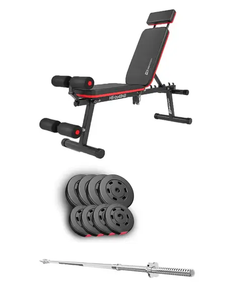 Набор Hop-Sport Premium 39 кг со скамьей HS-2040 HB и штангой купить