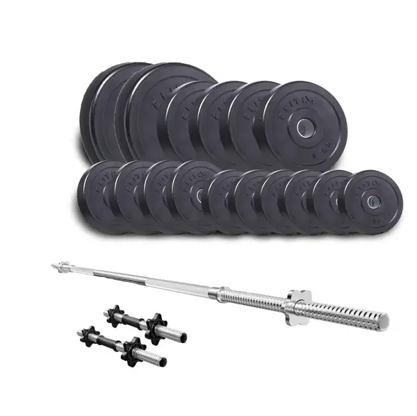 Набір Elitum Titan 68кг зі штангою та гантелями купити