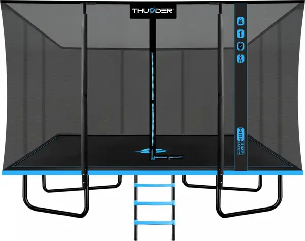 Батут THUNDER OUTSIDE PHENOM с наружной сеткой 8 х 12 футов черно-голубой купить