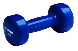 Гантели для фитнеса виниловые круглые York Fitness 2х3кг синий купить