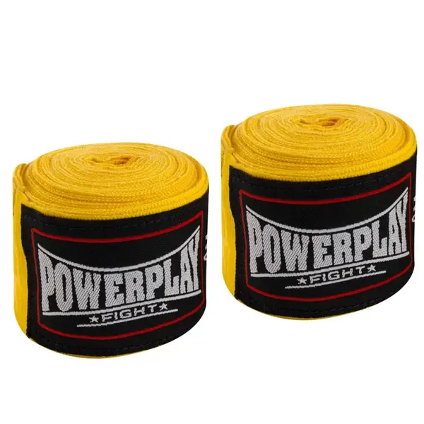 Бинты для бокса PowerPlay 3047 Желтые Lycra (спандекс) (3м) купить недорого в Украине, фото 6