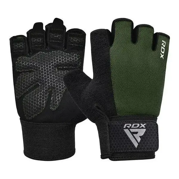 Перчатки для фитнеса RDX W1 Half Army Green Plus M купить