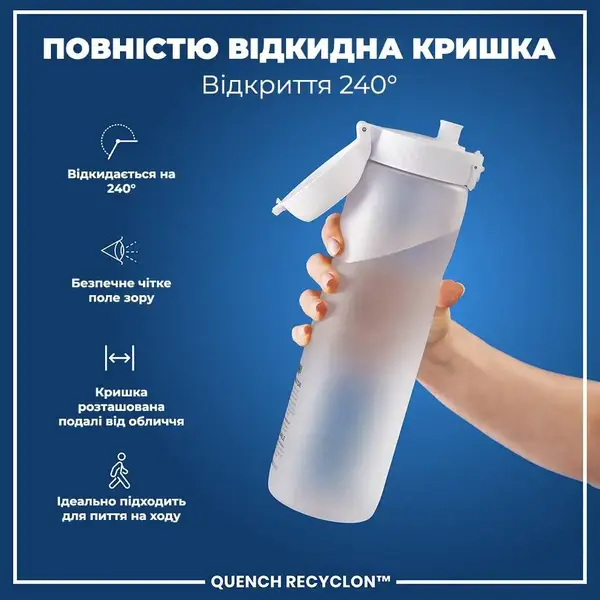 Пляшка для води ION8 1000 мл. (ЕКО пляшка) BPA Free, Times To Drink, BPA Free, Ice купити недорого в Україні, фото 3