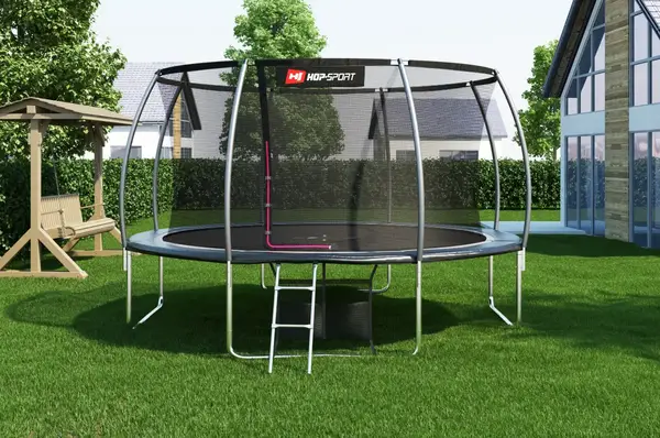 Батут Hop-Sport Premium 14ft (427см) черно-серый с внутренней сеткой купить недорого в Украине, фото 3