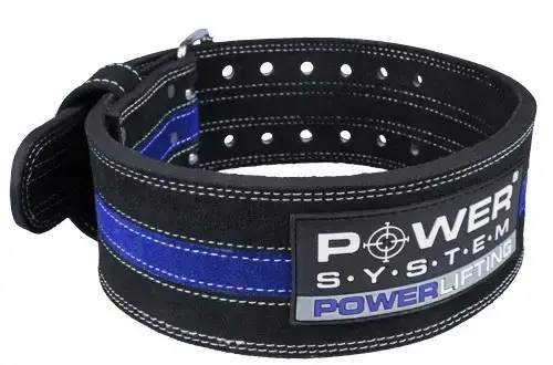 Пояс для пауерліфтингу Power System PS-3800 PowerLifting шкіряний Black/Blue Line M купити