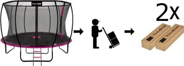 Батут THUNDER INSIDE ULTRA с внутренней сеткой 12 футов 374 см черно-розовый купить недорого в Украине, фото 8