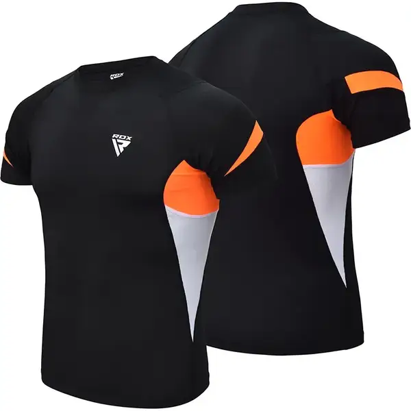 Рашгард із коротким рукавом RDX Lycra Orange M купити недорого в Україні, фото 5