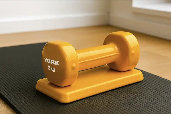 Гантелі для фітнесу вінілові круглі York Fitness 2х2кг жовтий купити недорого в Україні, фото 5
