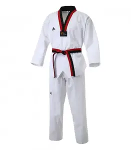 Добок для Тхеквондо ADI-CLUB з ліцензією WT із червоно-чорним коміром 160 | білий | ADIDAS ADITCB01WT купити