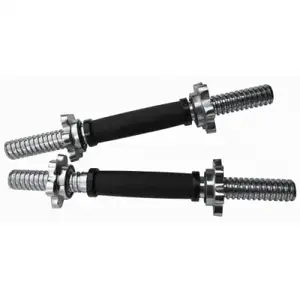 Гриф гантельный резиновый Generation Fitness DB-04| Серебряный | с замками купить