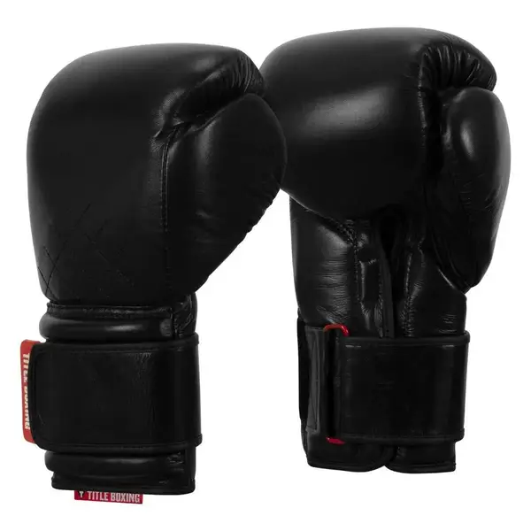 Боксерские перчатки TITLE Boxing Ko-Vert Black 14 oz (бинты 4м. в комплекте) купить