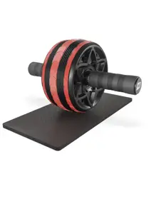 Ролик для пресса Hop-Sport с ковриком черно-красный. купить