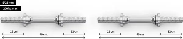 Штанги для гантелей Zipro Dumbbell 40 см 28 мм 2 шт. купить недорого в Украине, фото 5