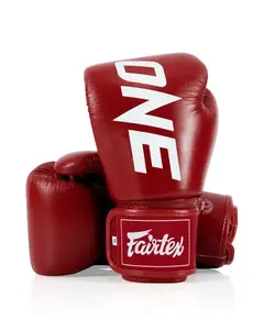 Боксерские варежки Fairtex BGV1-ONE (натуральная кожа) Red 14 унций (бинты в комплекте) купить