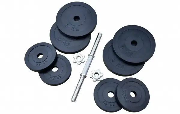 Набор штанг и гантелей. Набор металлических прорезиненных дисков 120 кг + 4 хромированных грифа. купить недорого в Украине, фото 8