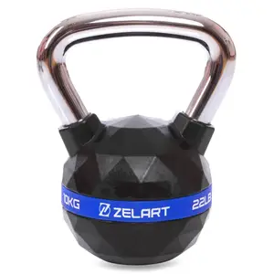 Гиря PU с хромированной ручкой Кроссфит 10кг (PU, черный) купить