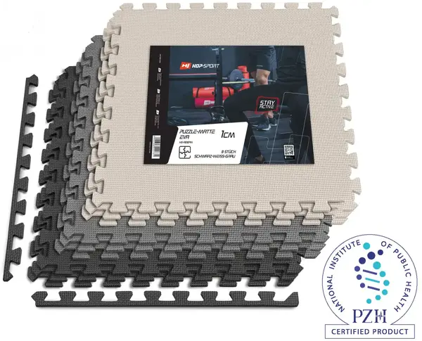 Мат-пазл Hop-Sport EVA 1см HS-A010PM - 9 частей черный/белый/серый купить недорого в Украине, фото 6