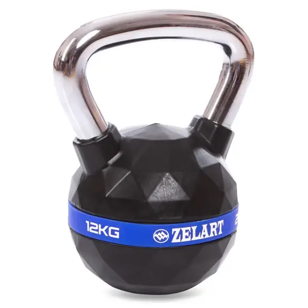 Гиря PU с хромированной ручкой Кроссфит 12кг (PU, черный) купить