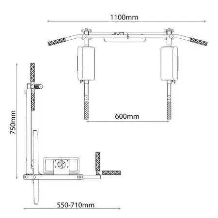 Турник с брусьями настенный для подтягиваний 2в1 K-Sport KSSL081/2 купить недорого в Украине, фото 4