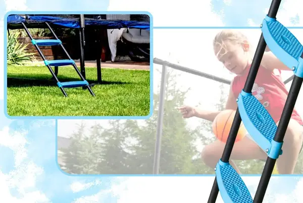 Батут THUNDER OUTSIDE PHENOM с наружной сеткой 8 х 12 футов черно-голубой купить недорого в Украине, фото 4