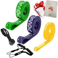 Эспандер-петля (резиновые петли) PowerPlay PP_0021 набор 3шт. сопротивление 5-32кг. (суммарно 69кг.) + ручки и якорь купить