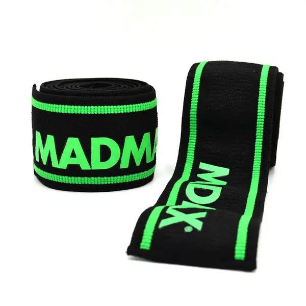 Бинти на коліна MadMax MFA-299 Non slide & slip knee wraps 2.0m Black/Green купити недорого в Україні, фото 5